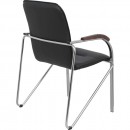 Кресло SAMBA AKS-1 Pegasso черный, подлокотники дерево темное